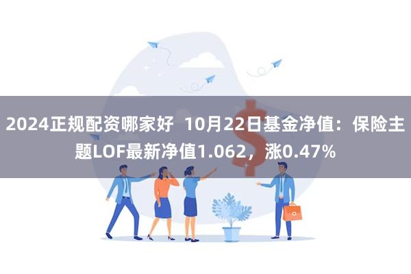 2024正规配资哪家好  10月22日基金净值：保险主题LOF最新净值1.062，涨0.47%